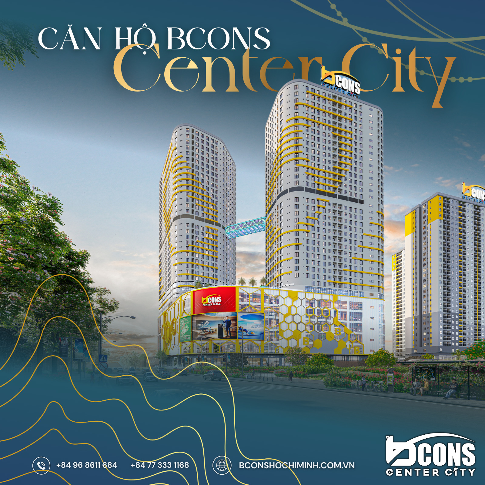 Phối cảnh ban ngày Bcons Center City Đông Hòa