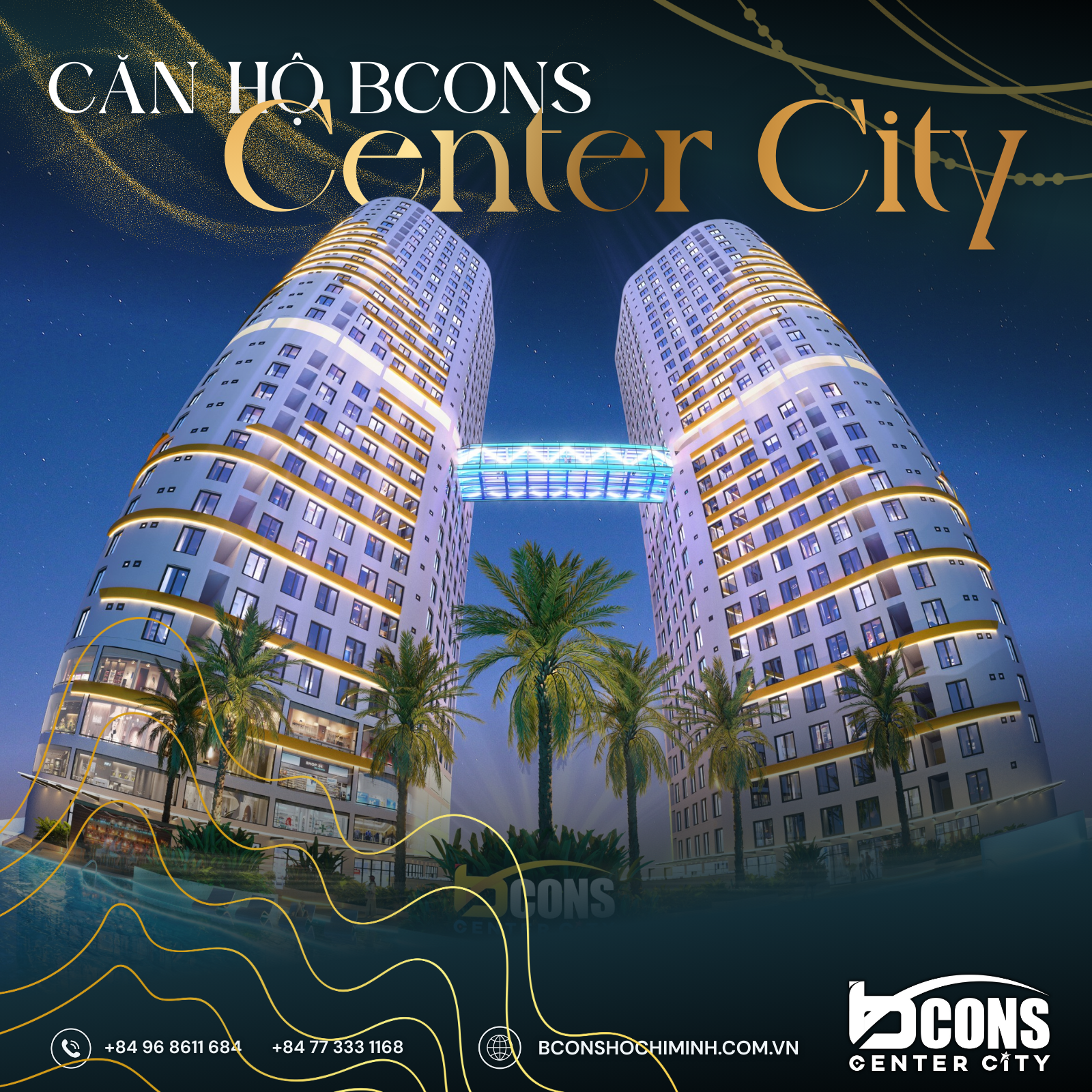 Phối cảnh ban đêm Bcons Center City TP.HCM