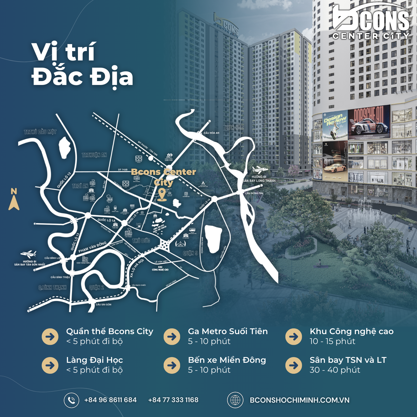 Vị trí đắc địa của dự án Bcons Center City